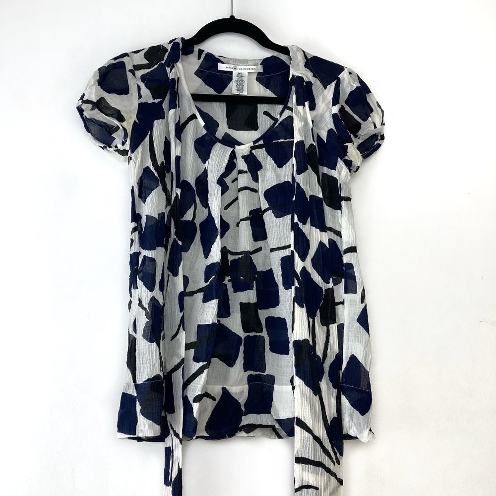 [Diane von Furstenberg] SILK Abstract Print Pattern 0